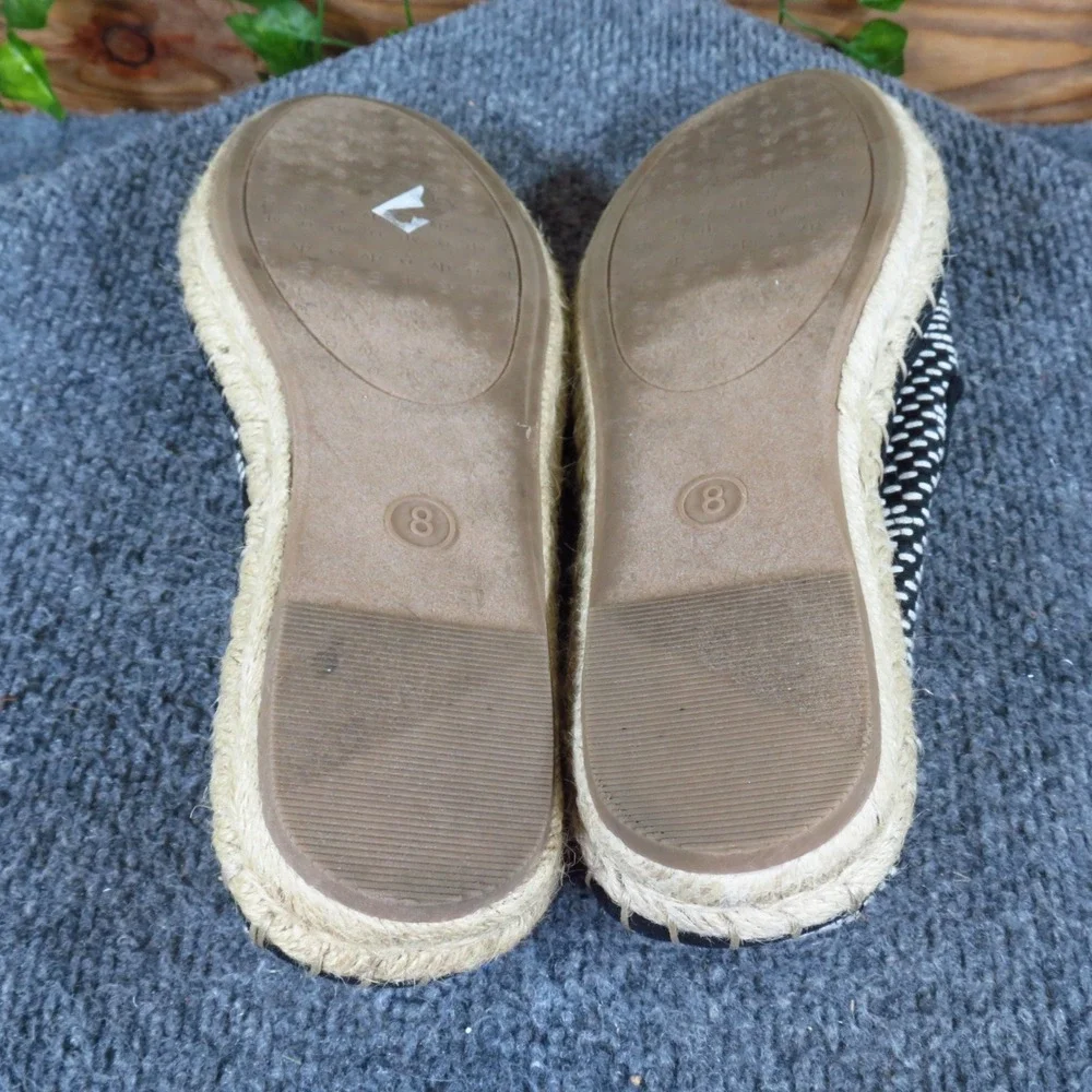 DV Dolce Vita Women Espadrille Flat Size 8 Summer Travel Black White Textile
